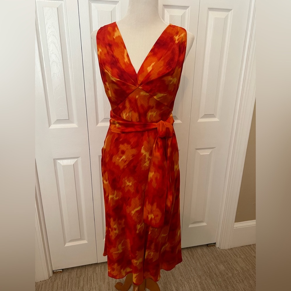 Talbots Silk Sleeveless V-Neck Dress